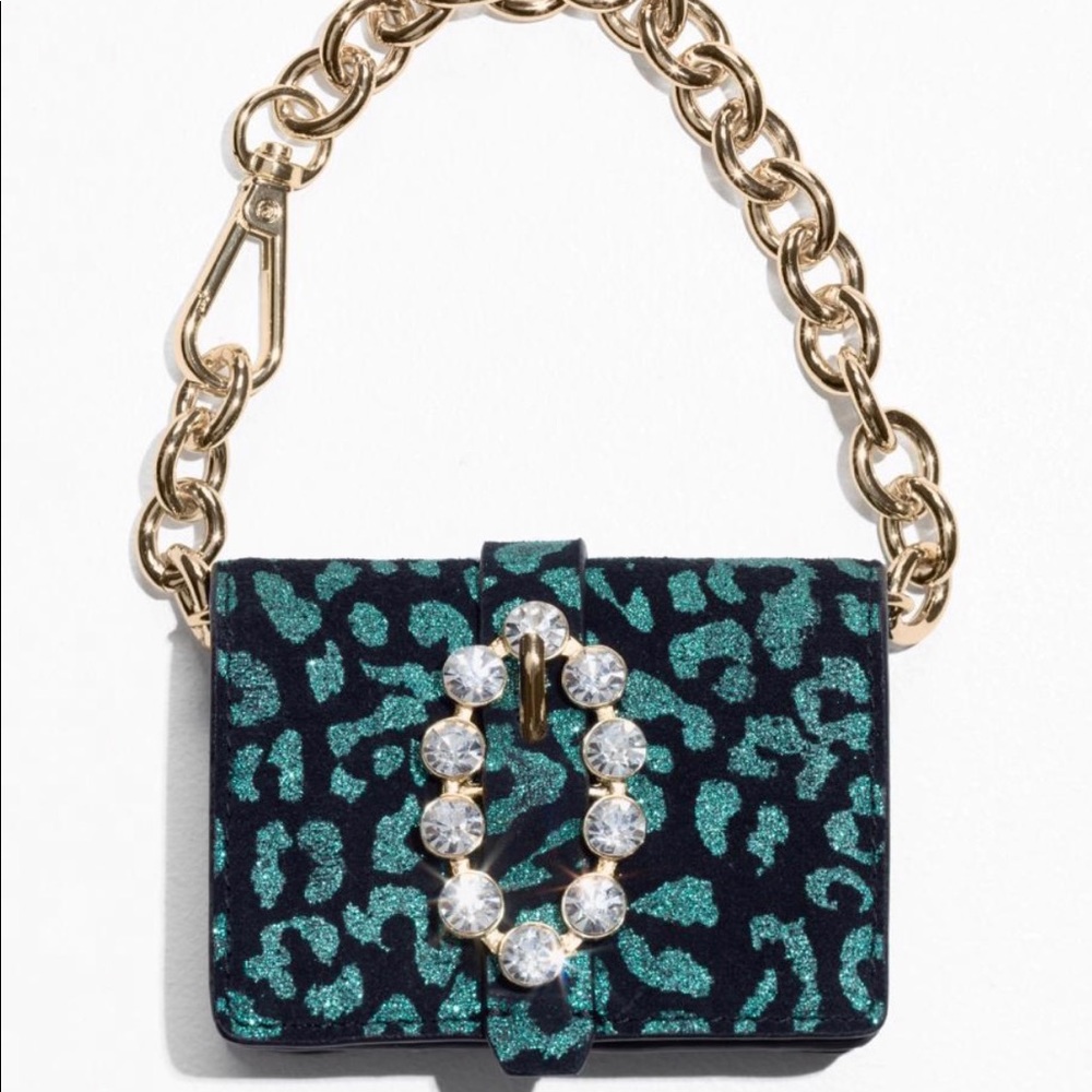 & other Stories turquoise card case wallet